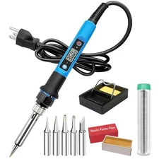 80W Adjustable Temperature Soldering Iron Kit with LCD Display