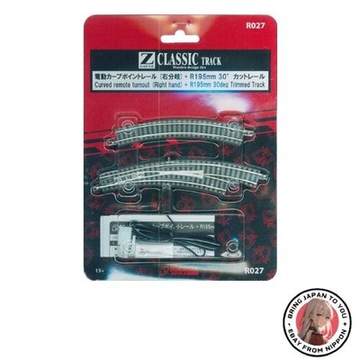 Rokuhan Z Gauge R027 Electric Curved Point Rail Right Branch Track New