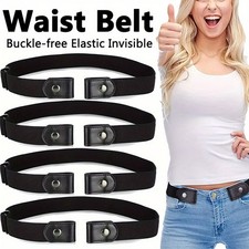 Men Women Buckle-free Elastic Invisible Waist Belt for Jeans No Bulge Hassle