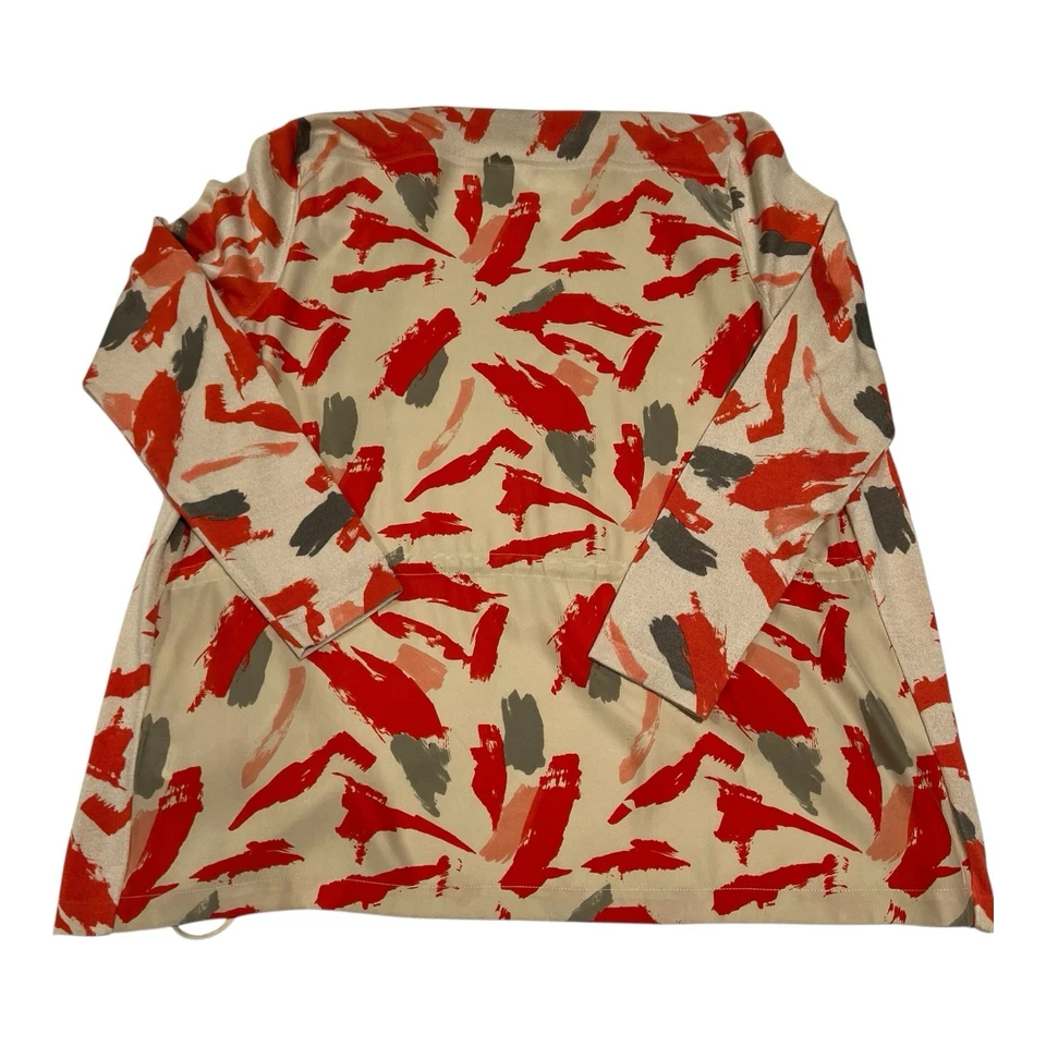 Cárdigan ligero Lafayette 148 talla grande abstracto cachemir seda frente abierto Foto 2 de 4