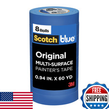 ScotchBlue Painter's Tape, 0.94" x 60 Yards, 8 Rolls, Multi-Surface