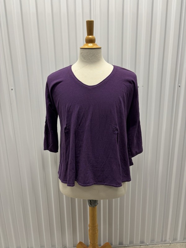 Kapital Oversized Scoop V Neck Blouse Grommet Size 0 (21x21) Purple