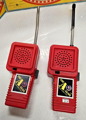 VTG 9V A-Team Mr. T WORKING Walkie Talkies Vanity Fair ERTL Cannell 1983