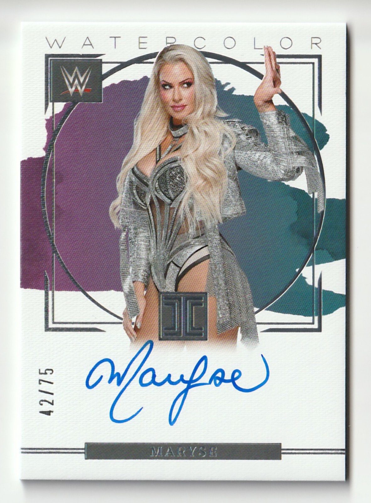 Maryse 2023 Panini Impeccable WWE Watercolor Auto /75 #WS-MRY