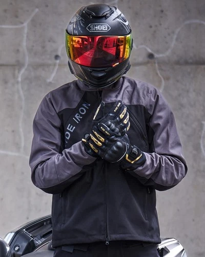 RIDEIRON Winter Motorcycle Gloves for Men & Women gold Large image 2