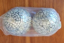 Three Hands Corp Mosaic Decorative Balls Set of 2 Glass Tile Sphere Orbs 4"
