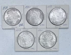 LOT OF 5 MORGAN SILVER DOLLARS NICE COINS ALL DIFFERENT DATES