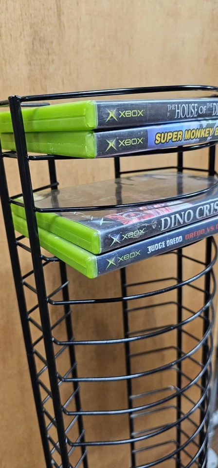 Soporte de torre de almacenamiento de DVD/juegos de 44,5 pulgadas cable de metal negro para 60 juegos Foto 4 de 4