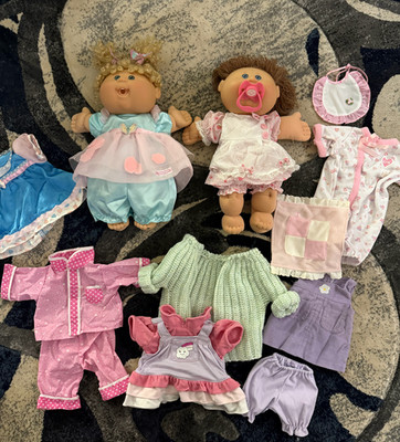 Two Cabbage Patch Dolls + & Lot of Clothes