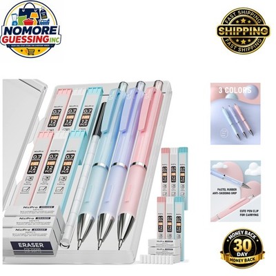 Complete Mechanical Pencil Set with 0.7mm Pencils, Erasers & Refills - 22 Pieces