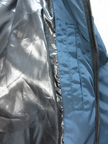 Zara Man Mens Size XL Jacket Full Zip Blue Lined w/ Packable Hood Polyester image 13