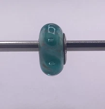 Fenton Art Glass Teal Dot Bead Sterling Silver Core 925 New
