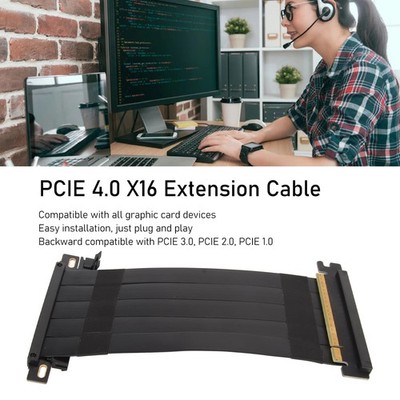 (Schwarz) PCIe 4.0 Riser-Kabel 16x Für RTX 40 Und RX 7000 Mit  Flexiblem