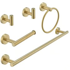 BWE 5-Piece Bathroom Bath Hardware Set in Brushed Gold