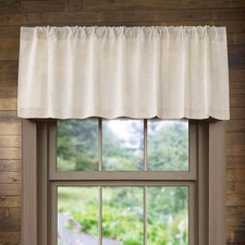Linen curtain valance, 18-inch drop, natural colour, single panel