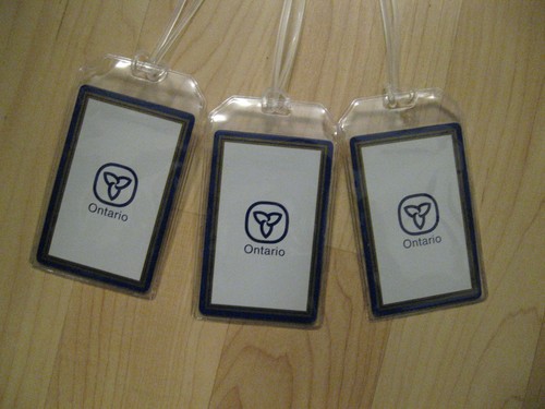 Ontario Canada Luggage Tags - Vintage Repurposed Playing Card Name Tag Set (3)