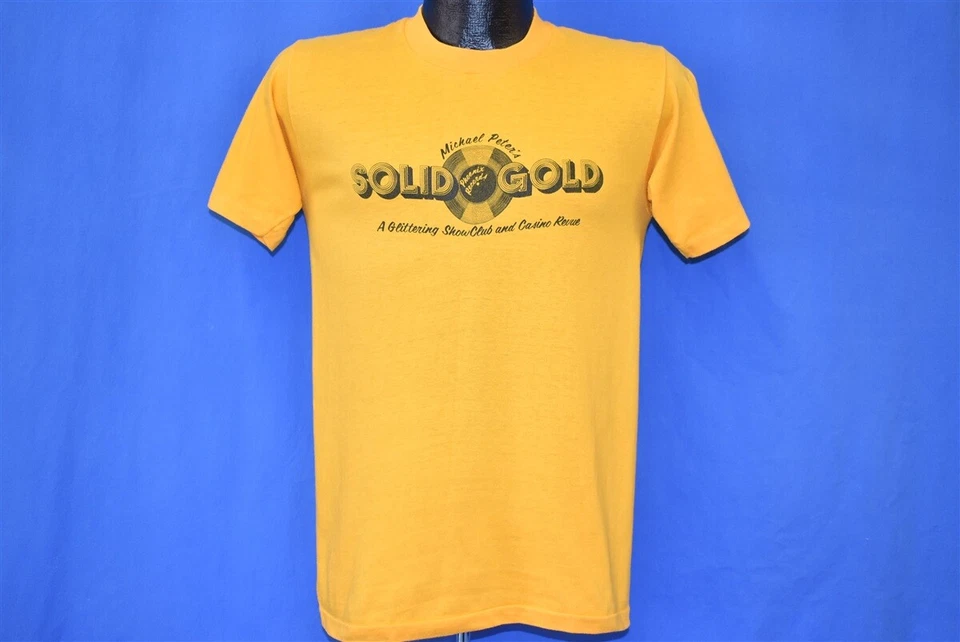 Camiseta De Colección Años 80 SOLID GOLD PHOENIX RECORDS SHOW CLUB CASINO MICHAEL PETER FL S Foto 2 de 3
