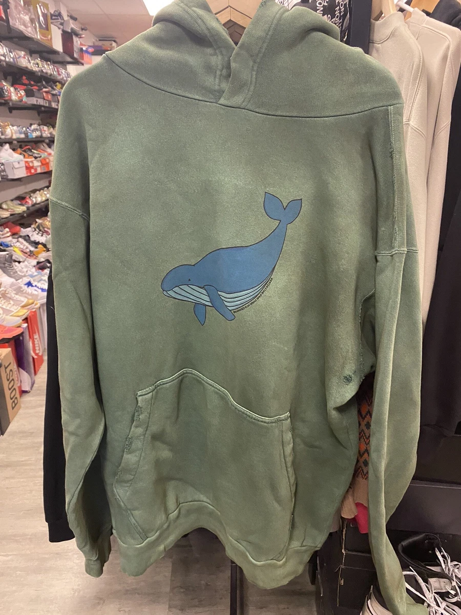 Balenciaga Small Over Sized Drawstring Hoodie IUCN collab Whale Hoodie