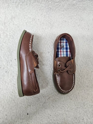 NCCB Boys Loafers 11 Brown Leather Slip on Low Top Casual Mocassin Dress Shoes - Picture 6 of 18