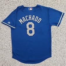 Manny Machado Jersey Youth M 10/12 Los Angeles Dodgers #8 Blue Majestic MLB