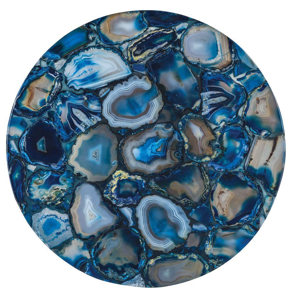 18x18 Inch Blue Agate Stone Coffee Table Custom Home Office Decor Furniture