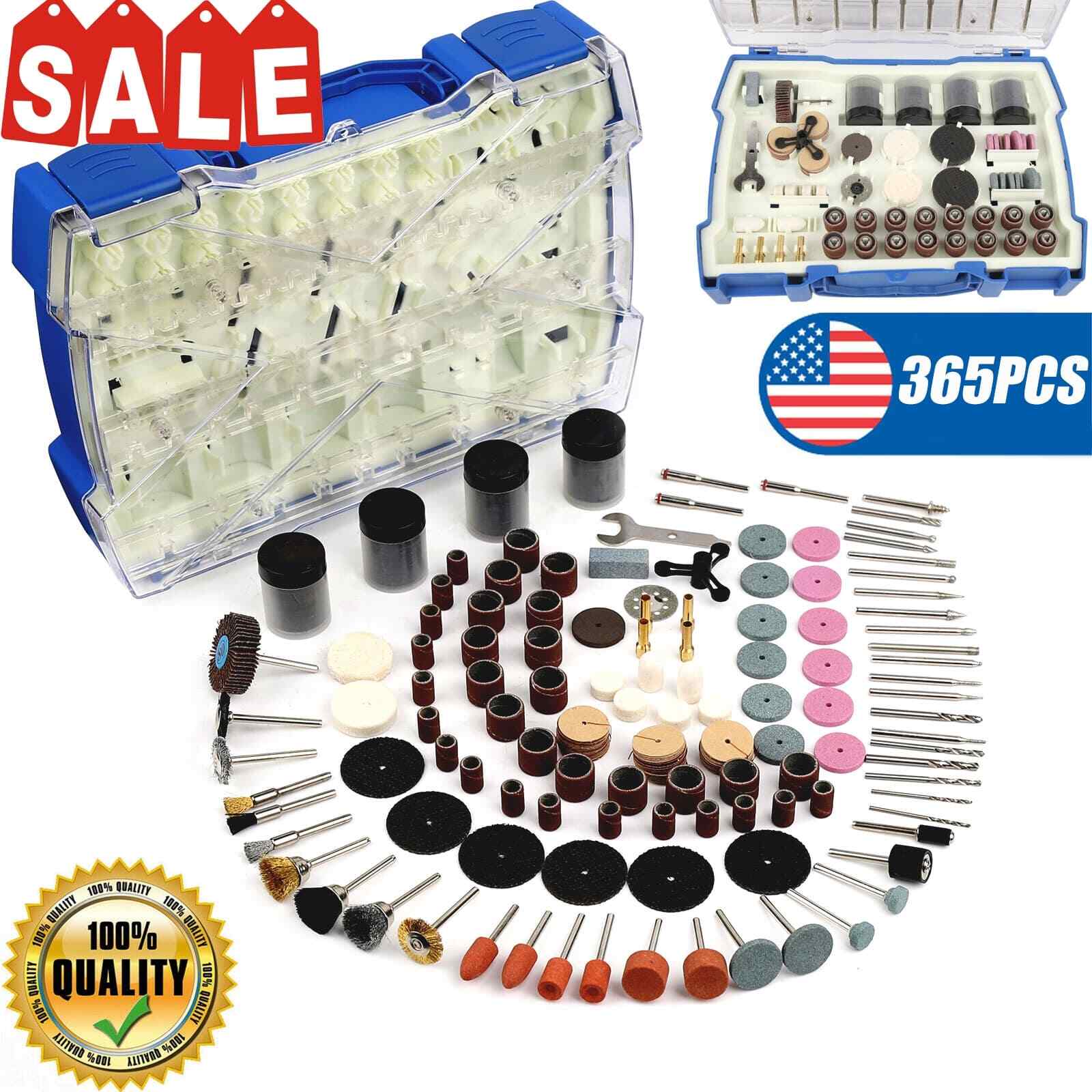 365Pc Abrasive Dremel Rotary Tool Accessories Kit Grinding Sanding Polishing Set