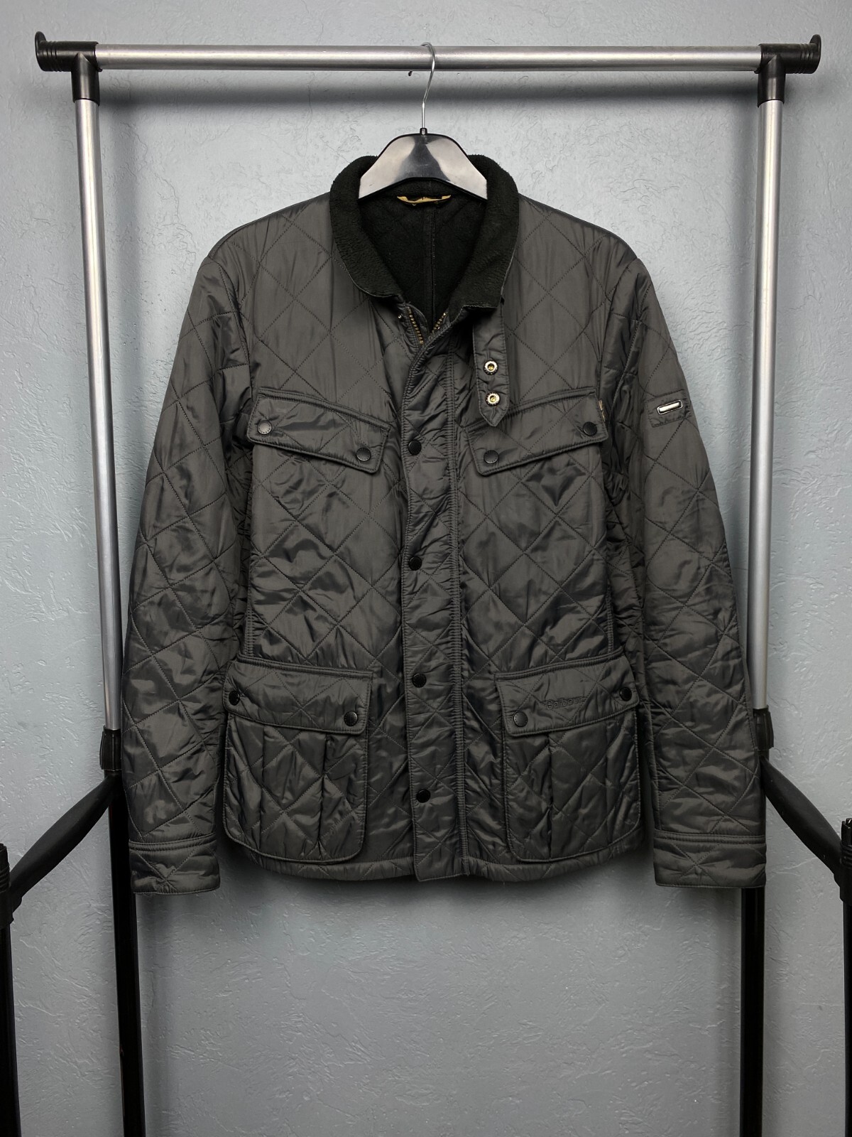 Barbour International Mens Ariel Polarquilt Quilted Jacket Size S
