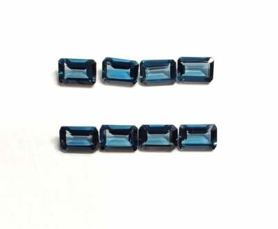 6x4mm Octagon Calibrated Natural London Blue Topaz Faceted Loose Gemstone 20Pc