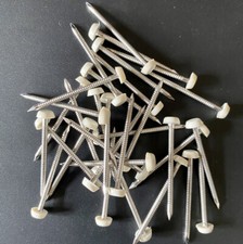 250x40mm Cream White UPVC Plastic Headed Pin Nail PolyTop A4 Stainless Steel