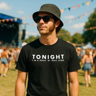 Tonight Im A Rock N Roll Star T-Shirt Herren Damen Musik Festival Gig Oasis Liam