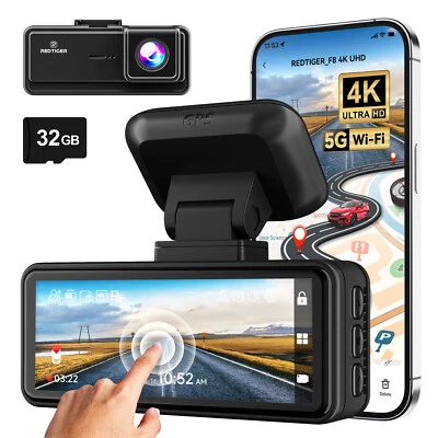 REDTIGER 5G Wi-Fi UHD 4K Dash Cam Front,3.18'' Touch Screen Dash Camera for Cars