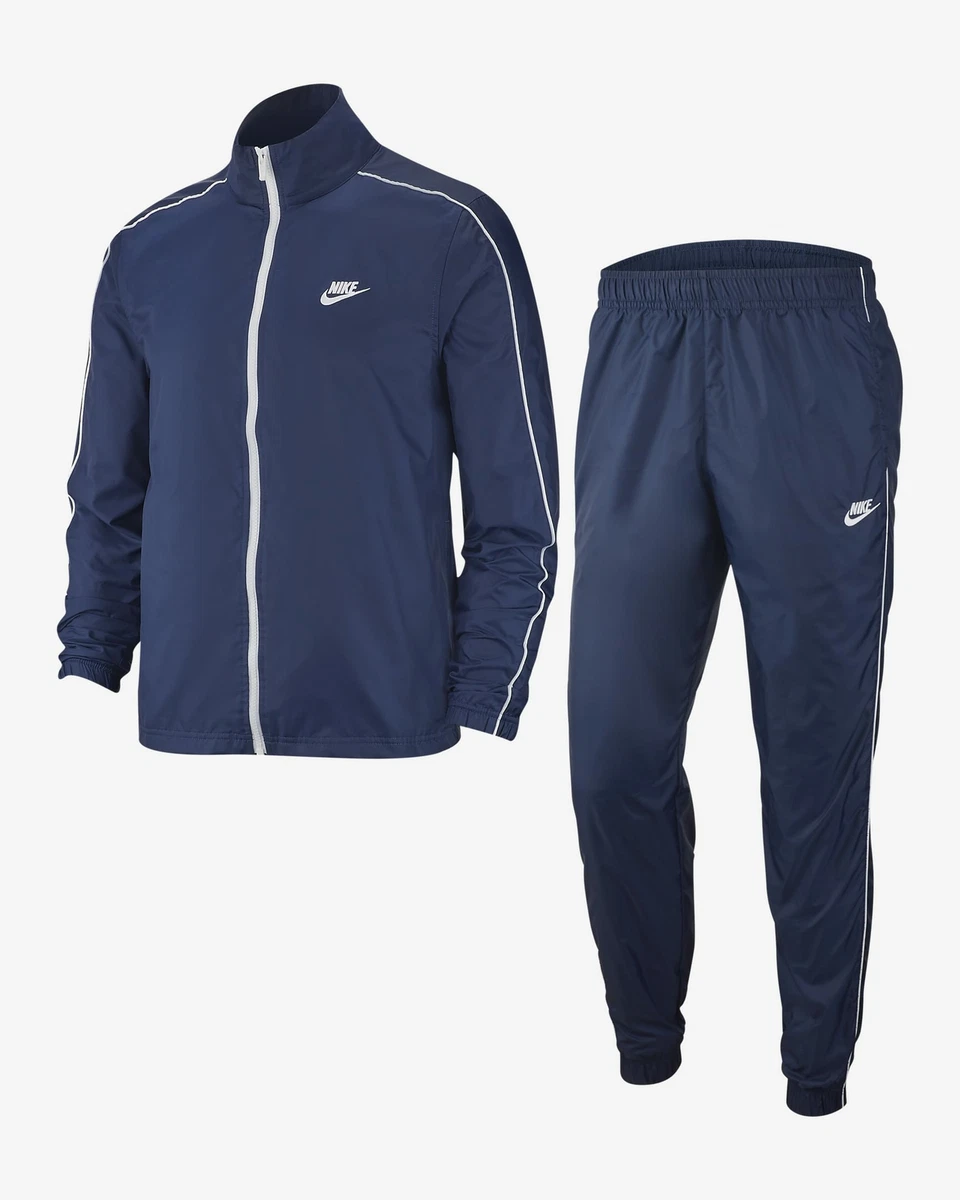 Nike Tuta Sportswear CE Tracksuit Woven Uomo 410 Navy Bianco