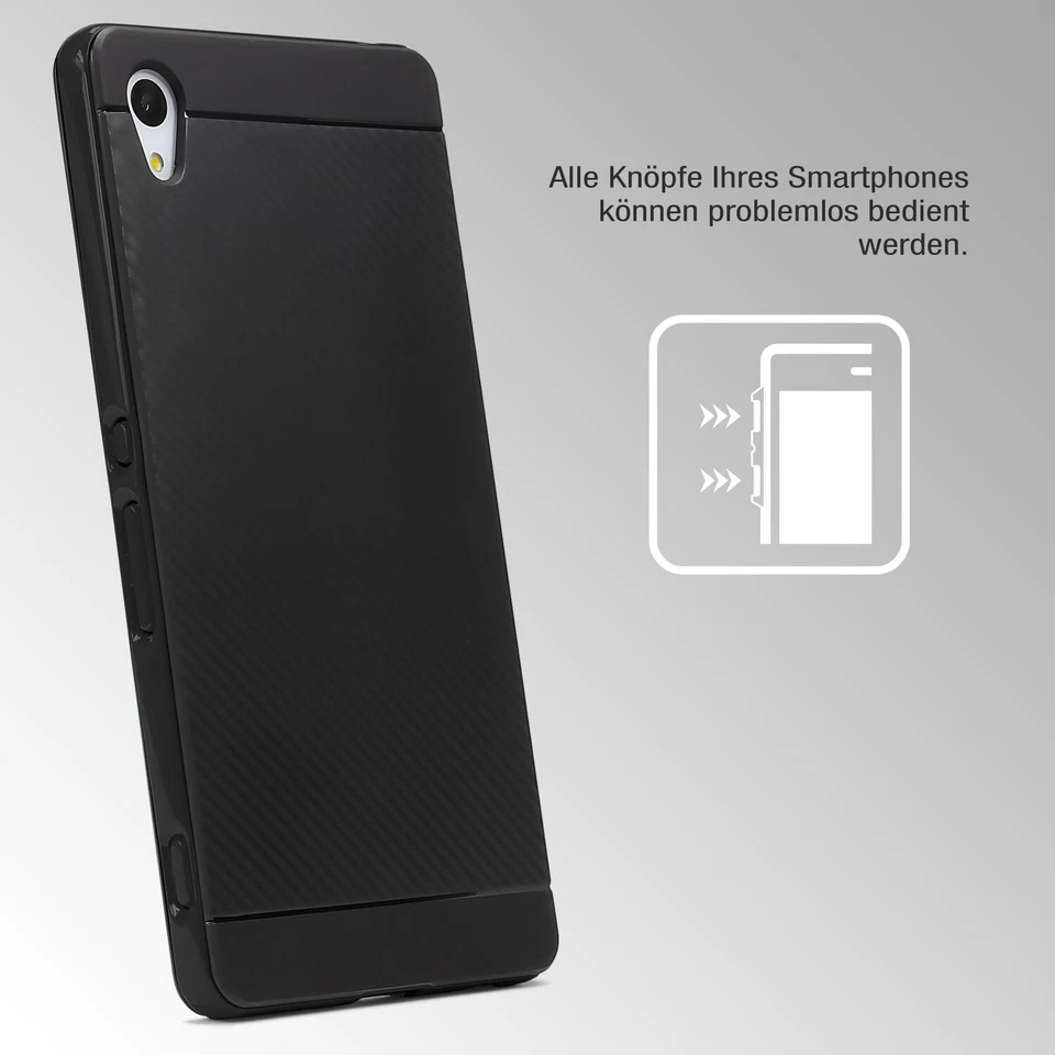 Urcover® Custodia Sony Samsung Galaxy Hybrid Case Carbonio Cover Dual Layer TPU - Immagine 3 di 4