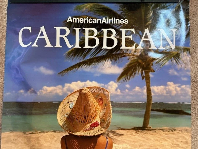 Póster brillante vintage de American Airlines / Caribe / 30" x 40" Foto 2 de 4