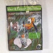 Vintage Paragon Walt Disney Bambi Pluto Dumbo Felt Ornament Kit 6294 New
