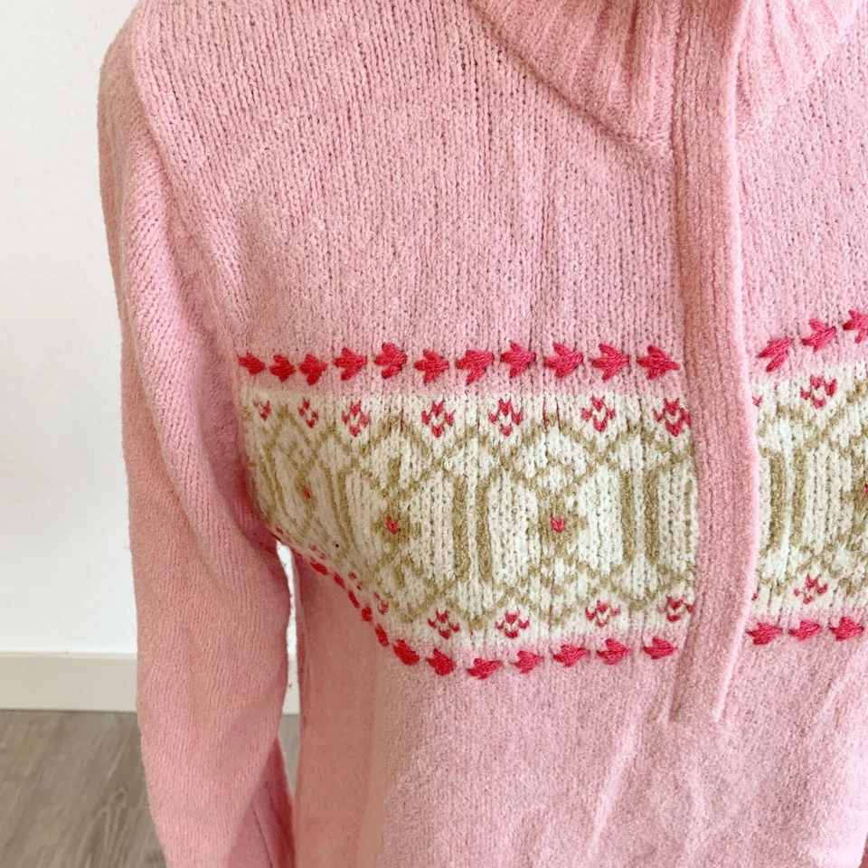 Suéter de Colección Columbia Cuarto Cremallera Fair Isle Rosa Mezcla de Lana Para Mujer Mediano Foto 3 de 4