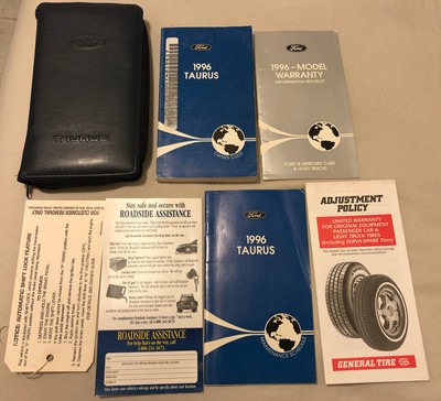 1996 Ford Taurus Owner Manual 7pc Set Blue Zippered Factory Case Ebay