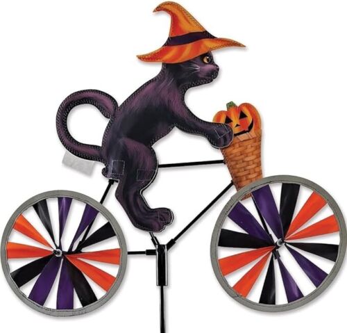 Halloween Cat Witch Bike Wind Spinner - Picture 1 of 1