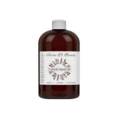 Cottonseed oil 100% pure unrefined cold pressed non gmo 8 oz hair skin face body