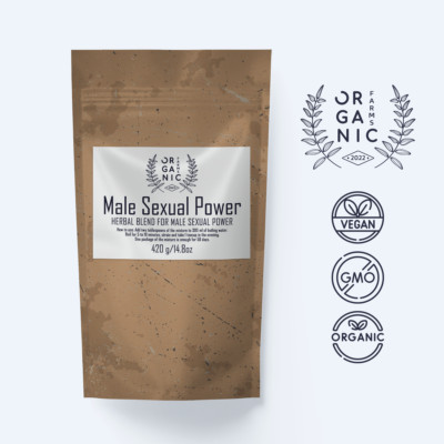 Organic Blend for Male Sexual Power, Organic Farms Male potency Tea- 420g/14.8oz