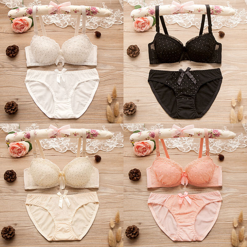 Teenage Girls Cotton Bra Sets Lingerie Set Underwire Underwear 3036