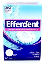Efferdent Anti-Bacterial Denture Cleaner,90 Tablets,Kills 99.9% Odor Bacteria