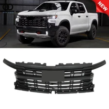 For 2022-2024 Chevy Silverado 1500 Front Upper Grill Grille Gloss Black 85516929
