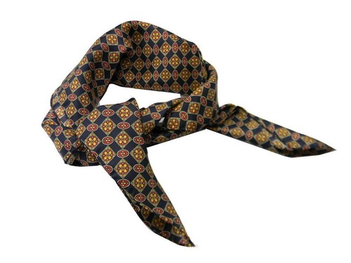 FOULARD UOMO di SETA STAMPATA FAZZOLETTO DA COLLO BLU CASHECOL MODA GIOVANE - Photo 5/15