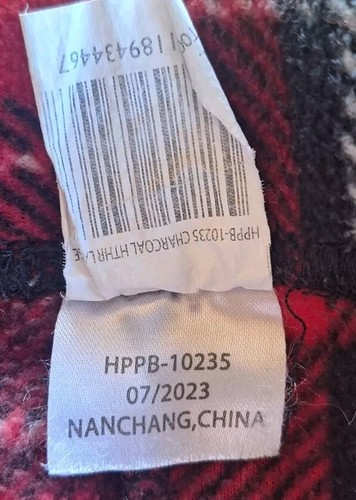 Pajama Pants Boys L 10/12 Red Navy Plaid Microfleece Sleep PJ - Picture 5 of 5