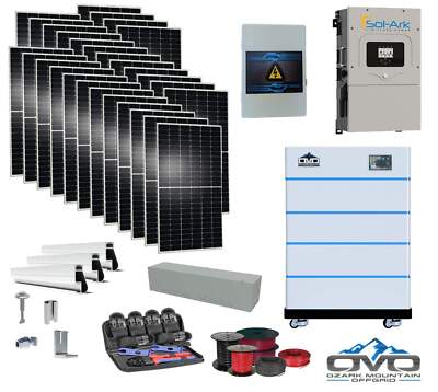 15KW Complete Offgrid Solar Kit - 18K Sol-Ark Inverter + 20.48KW OMO Stack Lithi