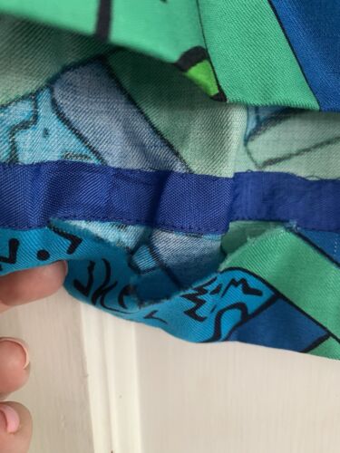 Vtg 80s Private Club Top Skirt Set Multicolor Lg Green Blue Rayon Retro - Picture 2 of 15