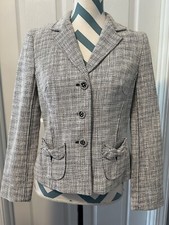 Pre-owned Sigrid Olsen Cross-section Weave Cotton Blazer Sz8