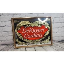 Vintage Framed DeKuyper Cordials Bar Mirror 