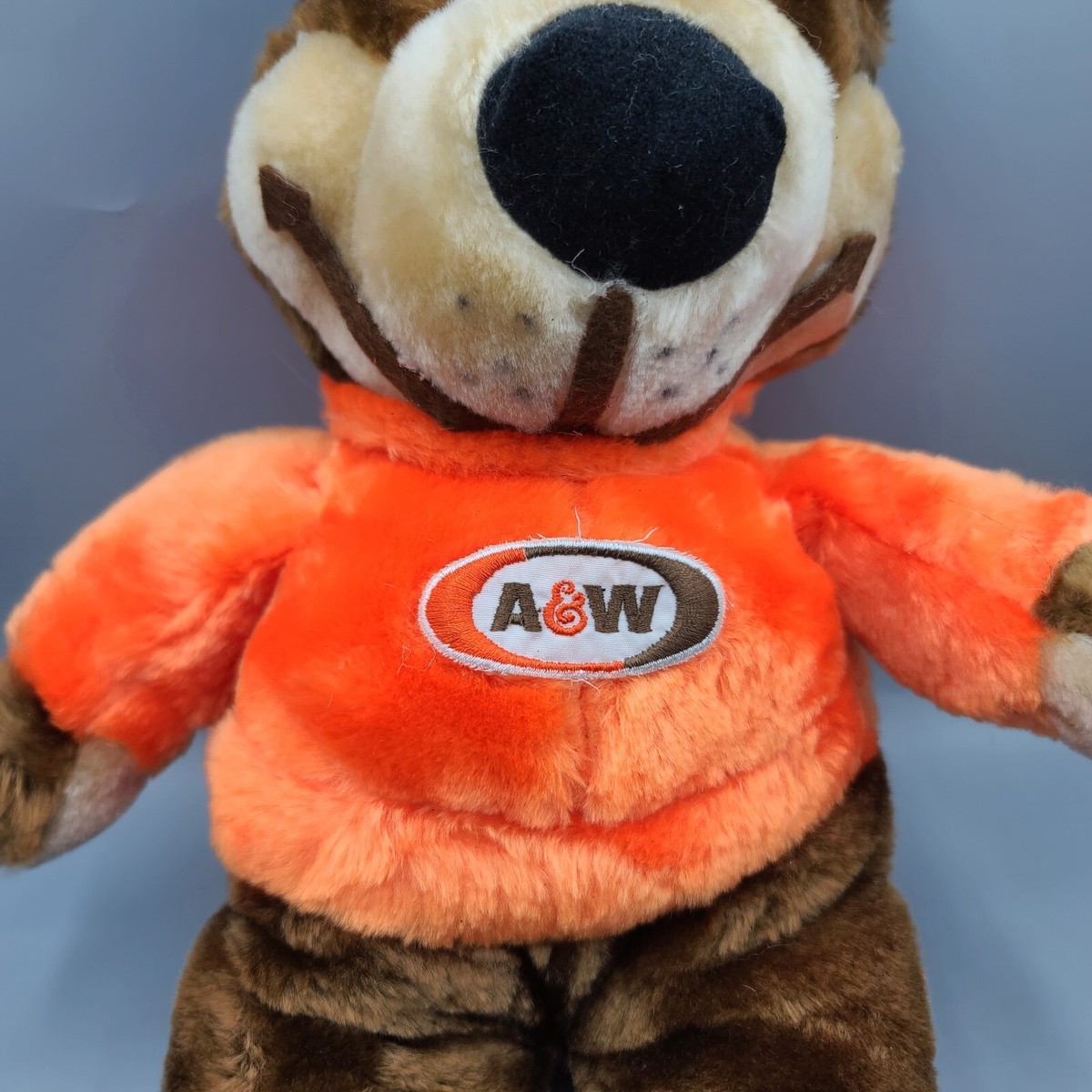 60' A&W Restaurant Bear Plush Doll 50㎝ USED A&W Restaurant